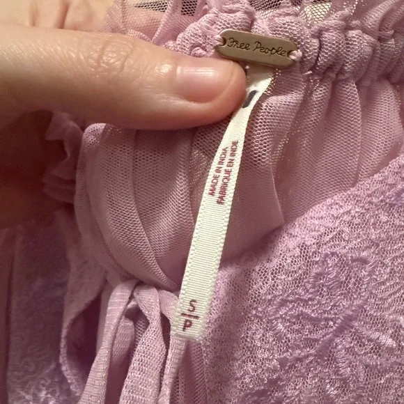 NWOT Free People Lavender Ruffled Blouse🪻🎀💗 - Picture 5 of 5